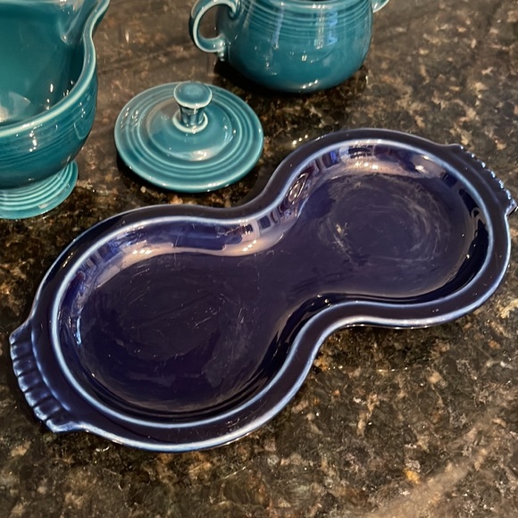 Fiesta Fiestaware Figure 8 Tray With Cream & Sugar Bowls set - Picture 3 of 12